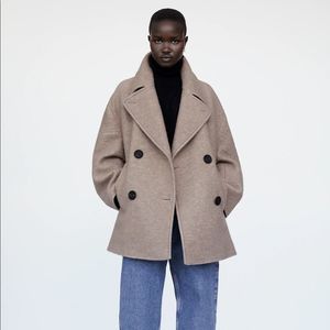 oversized coat with wool zara